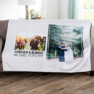 Wedding 2 Photo Collage 60x80 Fleece Blanket