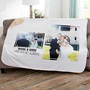 Wedding 2 Photo Collage 50x60 Sherpa Blanket