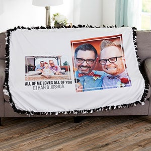 Wedding 2 Photo Collage Personalized 50x60 Tie Blanket