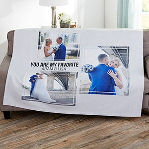 Wedding 3 Photo Collage 50x60 Sweatshirt Blanket