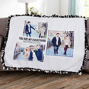 Wedding 3 Photo Collage 50x60 DIY Tie Blanket