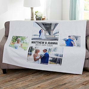 Wedding 4 Photo Collage 50x60 Sweatshirt Blanket