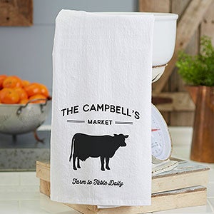 Farmhouse Kitchen Personalized Flour Sack Towel