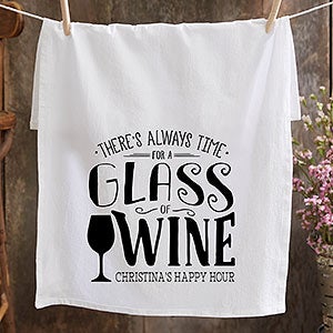 Time For Wine Personalized Bar Towel