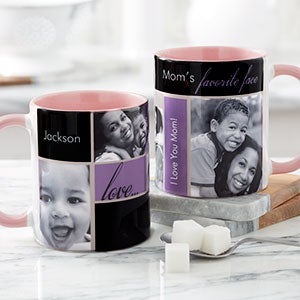 Mom's Favorite Faces 11oz Pink Photo Coffee Mug