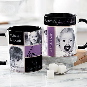 Mom's Favorite Faces 11oz Black Photo Coffee Mug