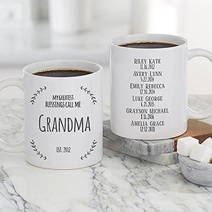 My Greatest Blessings Call Me Personalized Coffee Mugs