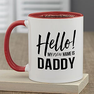 Personalized Pregnancy Announcement Mug for Him - Red