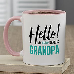 Personalized Pregnancy Announcement Mug for Him - Pink