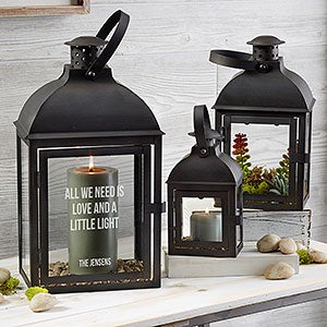 Personalized Glass Lantern 3 Piece Set