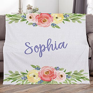 Floral Personalized 50x60 Fleece Blanket