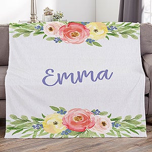 Floral Personalized 60x80 Fleece Blanket