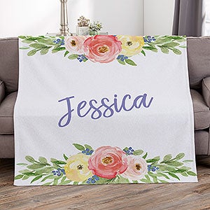 Floral Personalized 50x60 Sweatshirt Blanket