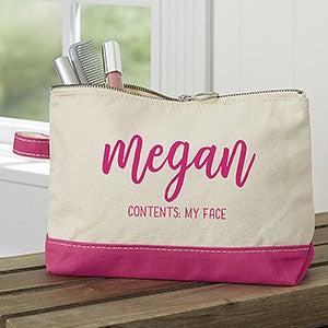 Scripty Name Pink Makeup Bag