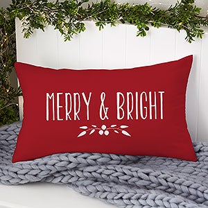 Holiday Wreath Personalized Christmas Lumbar Pillow