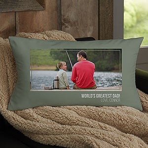 Men's Photo Personalized Lumbar Pillow