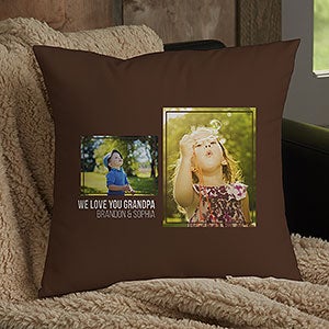 Men's 2 Photo Collage Personalized Small Throw Pillow