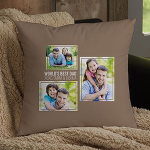 Men's 3 Photo Collage Personalized Small Throw Pillow