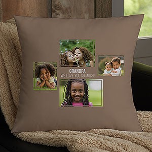 Men's 4 Photo Collage Personalized Large Throw Pillow