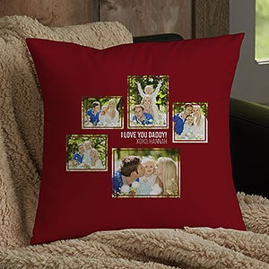 Men's 5 Photo Collage Personalized Small Throw Pillow