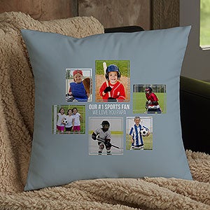 Men's 6 Photo Collage Personalized Small Throw Pillow