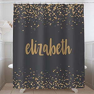 Sparkling Name Personalized Shower Curtain