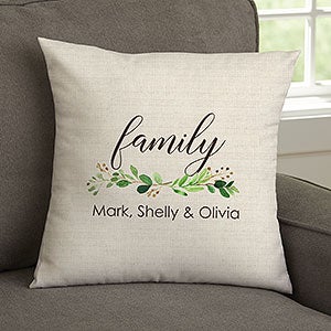 Greenery Welcome Small Throw Pillow