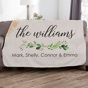 Greenery Welcome 50x60 Sherpa Blanket