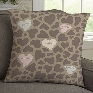 Loving Hearts Large Throw Pillow