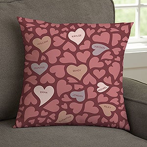 Loving Hearts Small Throw Pillow