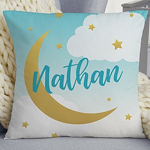 Over The Moon Personalized 18 Nursery Throw Pillow