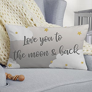 Over The Moon Personalized Nursery Lumbar Pillow