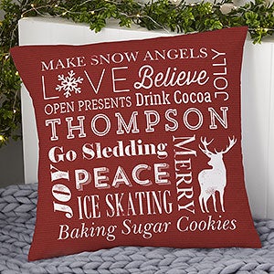 Holiday Traditions Personalized Large Throw Pillow