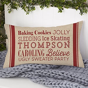 Holiday Traditions Personalized Lumbar Pillow