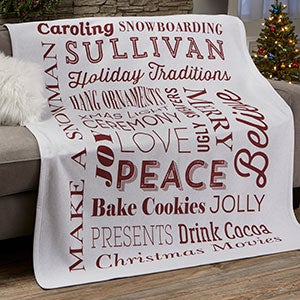 Holiday Traditions Personalized 50x60 Sweatshirt Blanket