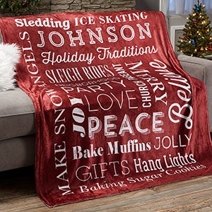 Holiday Traditions Personalized 60x80 Fleece Blanket