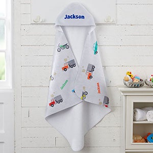 Personalized Hooded Towel - Cars & Trucks