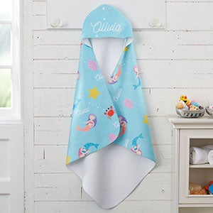 Personalized Hooded Towel - Mermaid Adventure