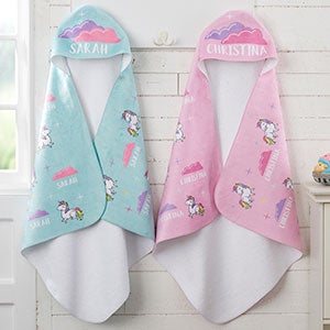 Personalized Hooded Towels - Unicorn Adventure