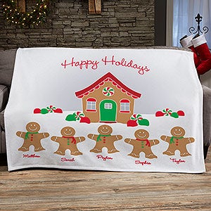 Gingerbread Family Personalized 50x60 Sweatshirt Blanket