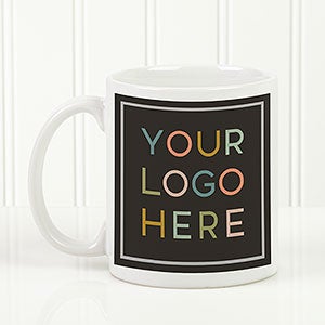 Your Logo Here Personalized White Coffee Mug - Set of 6