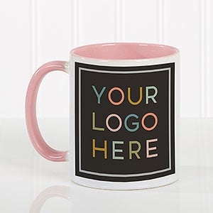 Your Logo Here Personalized Pink Coffee Mug - Set of 6