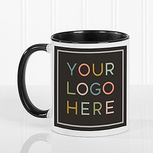 Your Logo Here Personalized Black Coffee Mug - Set of 6