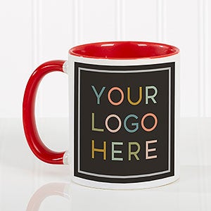 Your Logo Here Personalized Red Coffee Mug - Set of 6