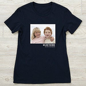 Custom Photo Personalized Next Level Fitted Tee - Ladies Fitted Medium - Navy