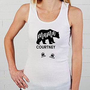 Mama Bear Personalized White Tank Top - Medium (4-6) - White