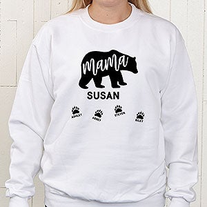 Mama Bear Personalized White Sweatshirt - Adult X-Large - White