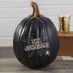 Spiderwebs Large Personalized Pumpkin