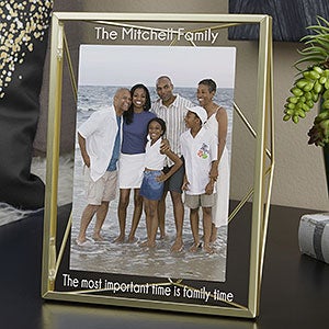 Gold Prisma Engraved Glass Photo Frame