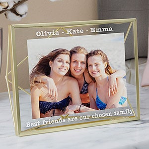 Engraved Friends Photo Frame - Gold Prisma Glass